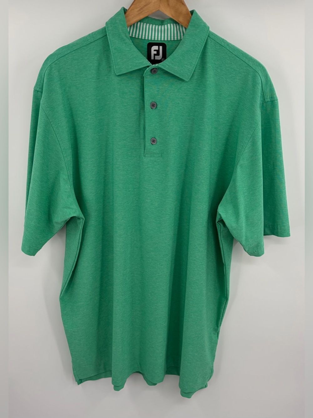 FootJoy heathered green white 3 button golf performance polo men’s XL